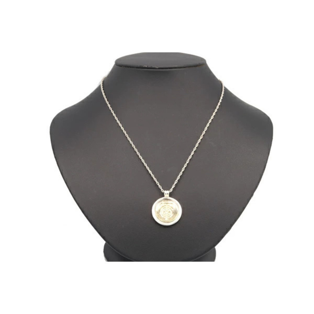 Tiffany Co Necklace Coin Motif SV Sterling Silver YG Yellow Gold Pendant Round - Picture 5 of 5
